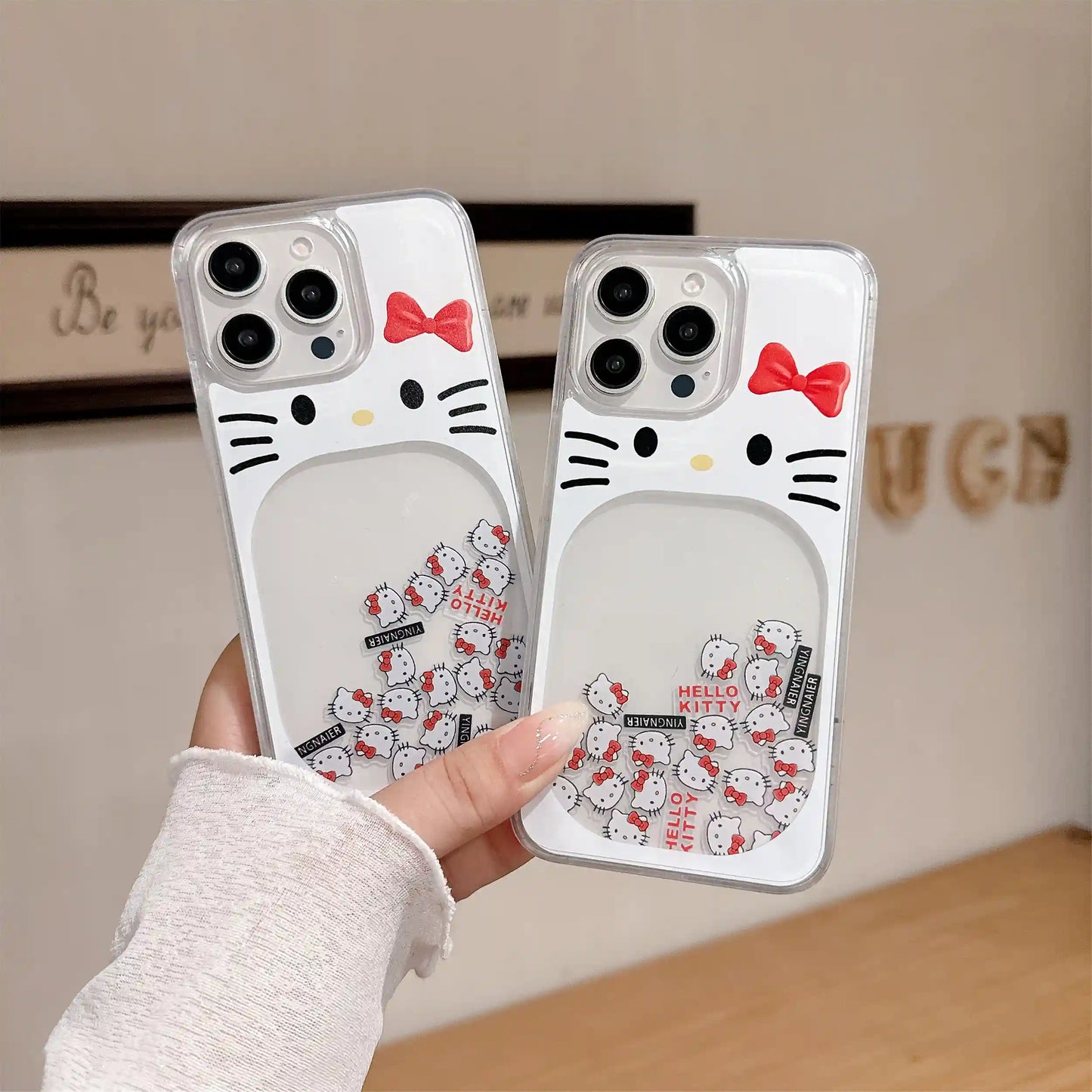 Hello Kitty Quicksand Phone Case with Floating Glitter
