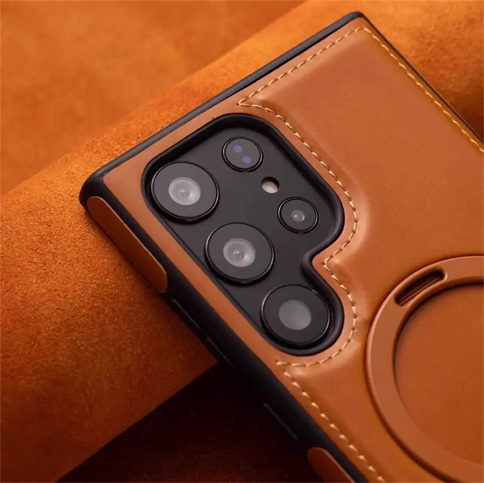 Vegan Leather Kickstand Magsafe Samsung Case - BD Gadget
