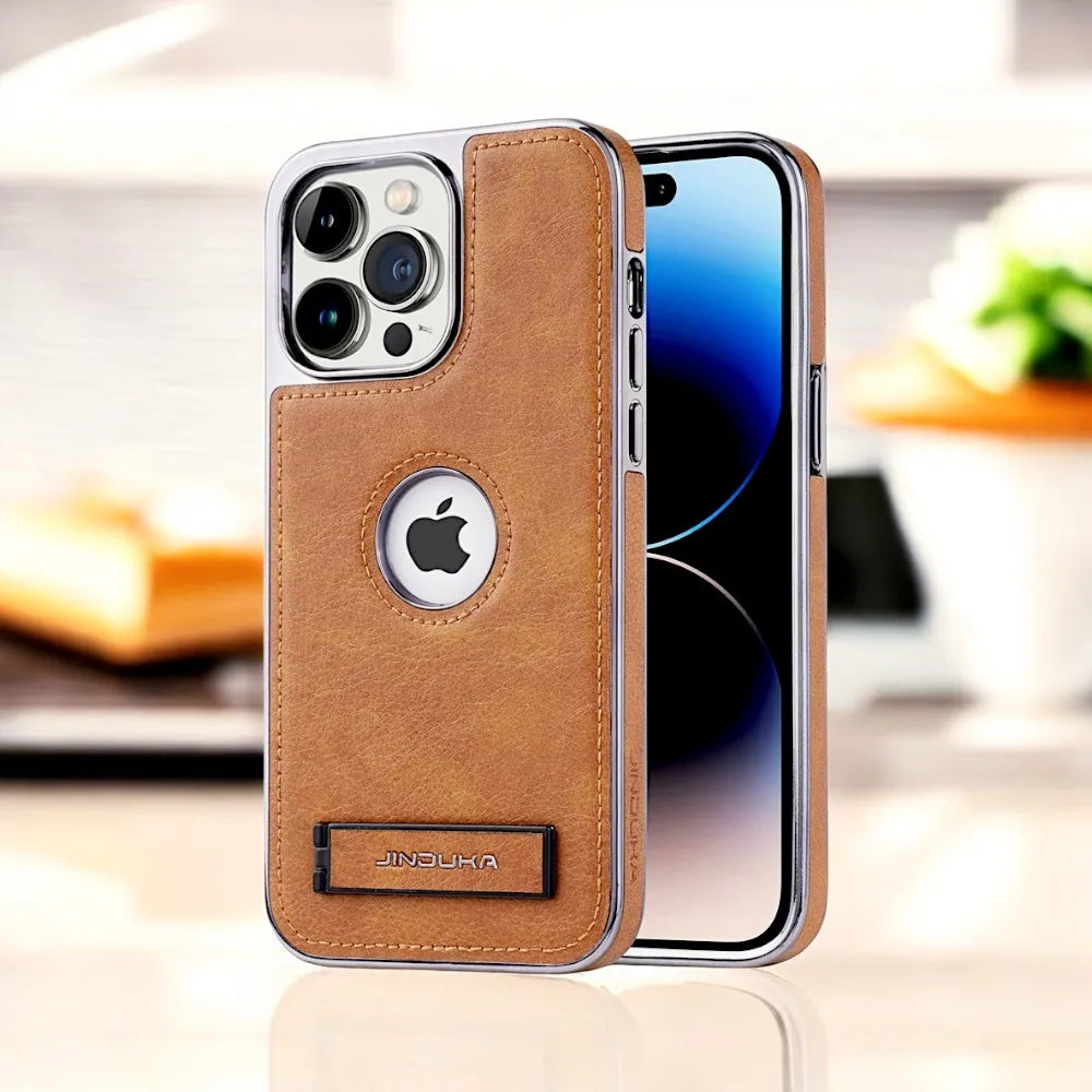 JINDUKA PU Leather iPhone Case With Stand