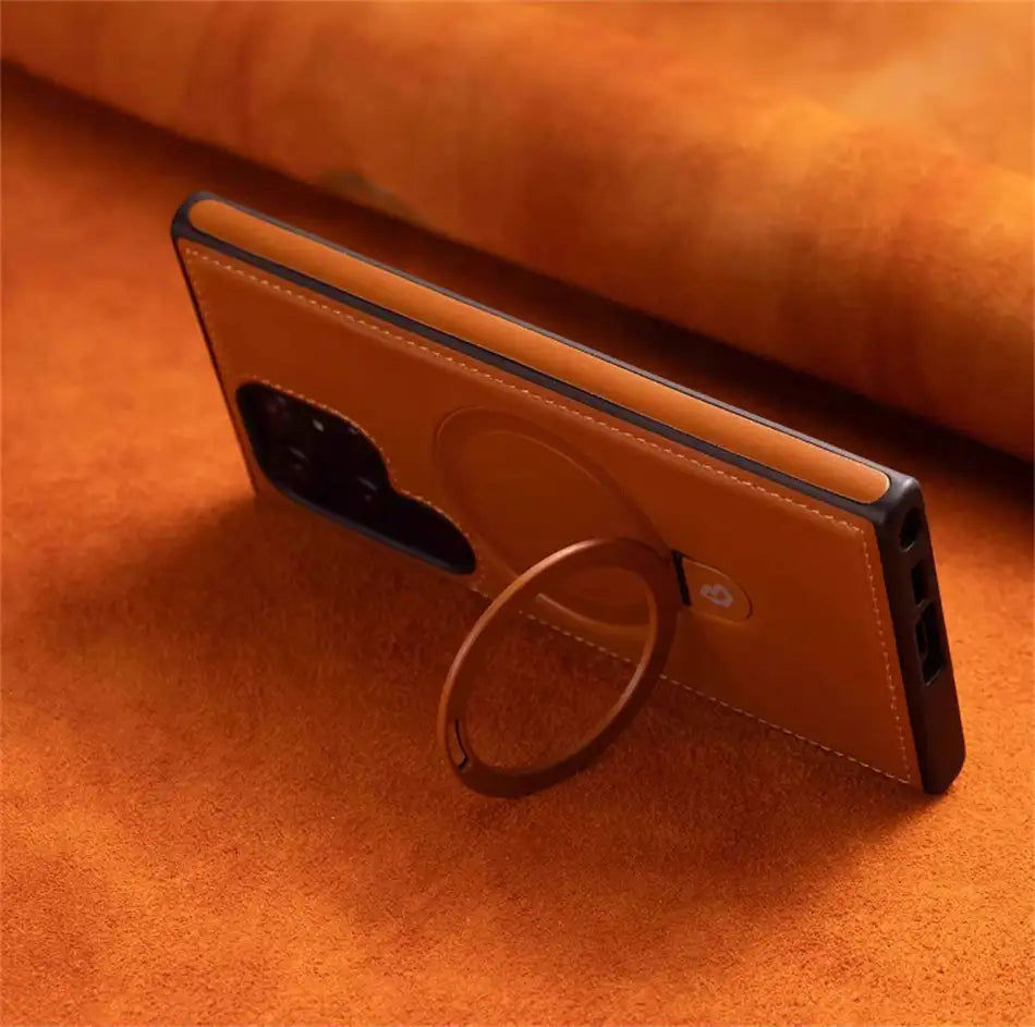 Vegan Leather Kickstand Magsafe Samsung Case - BD Gadget
