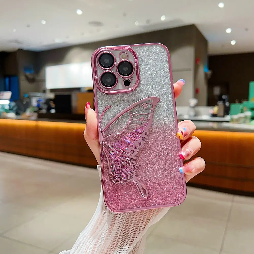 Butterfly Glittery Quicksand iPhone Case - BD Gadget