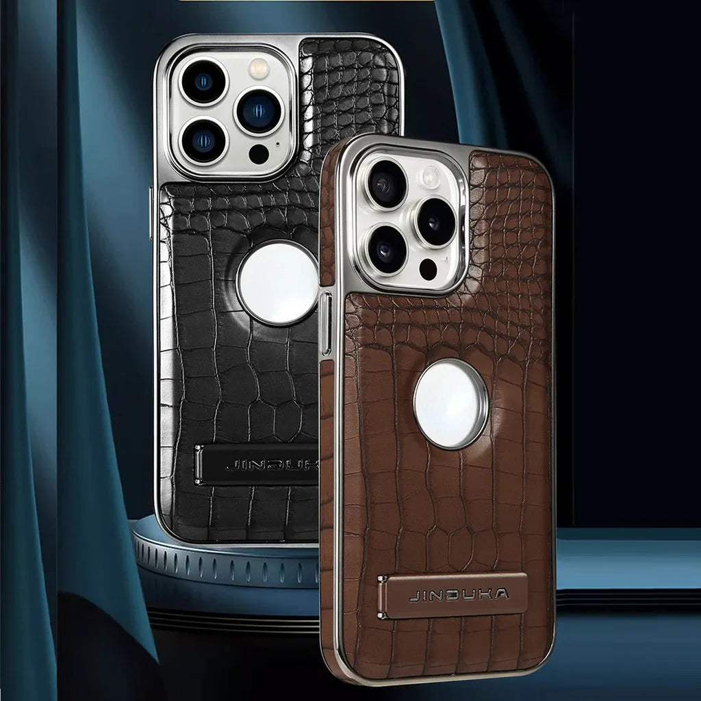 JINDUKA Crocodile PU Leather With Kickstand Case For iPhone - BD Gadget