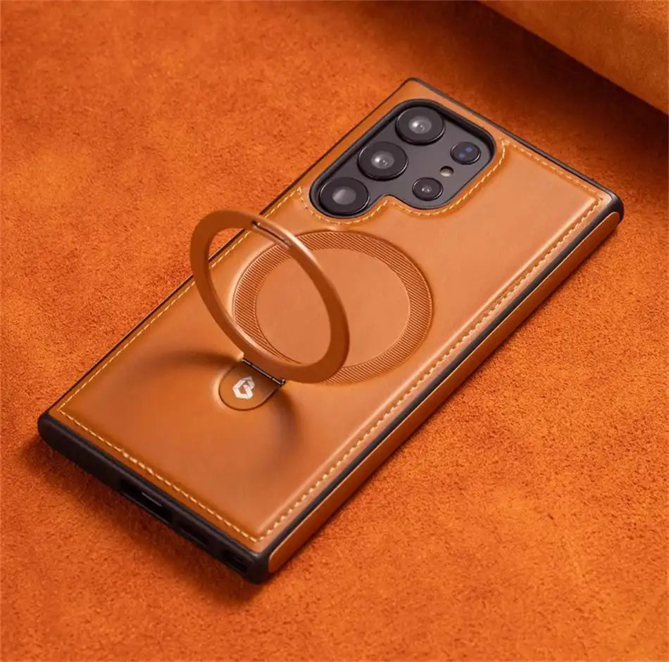 Vegan Leather Kickstand Magsafe Samsung Case - BD Gadget