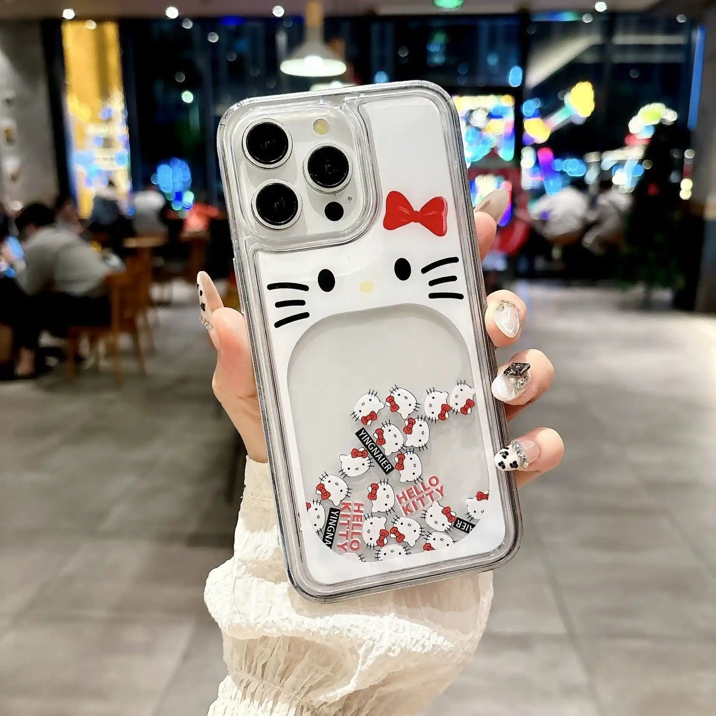 Hello Kitty Quicksand Phone Case with Floating Glitter
