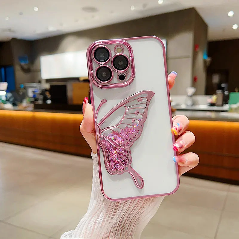 Butterfly Glittery Quicksand iPhone Case - BD Gadget