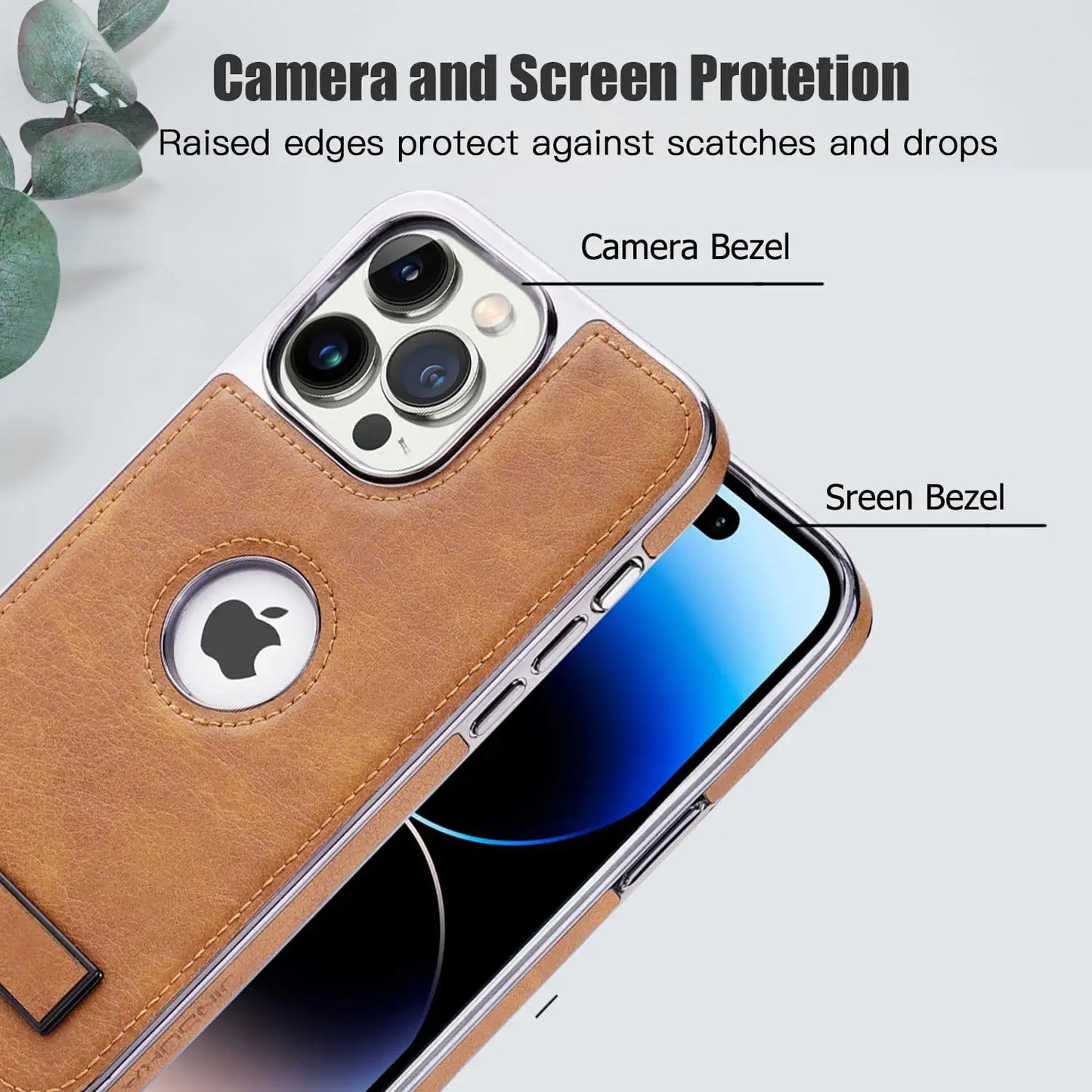 JINDUKA PU Leather iPhone Case With Stand