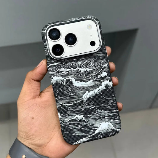Luxo Life Carbon Fiber Texture Back Case for iPhone (Ocean)