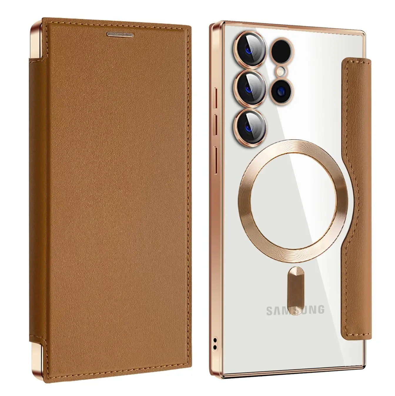 Premium PU Leather Flip Wallet Case for Samsung
