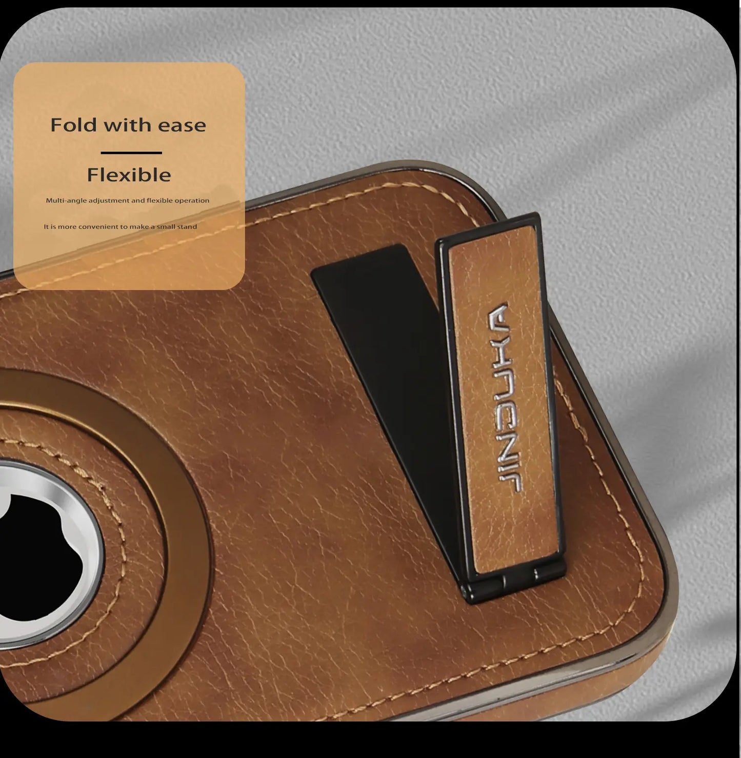 JINDUKA PU Leather Magsafe iPhone Case With Stand