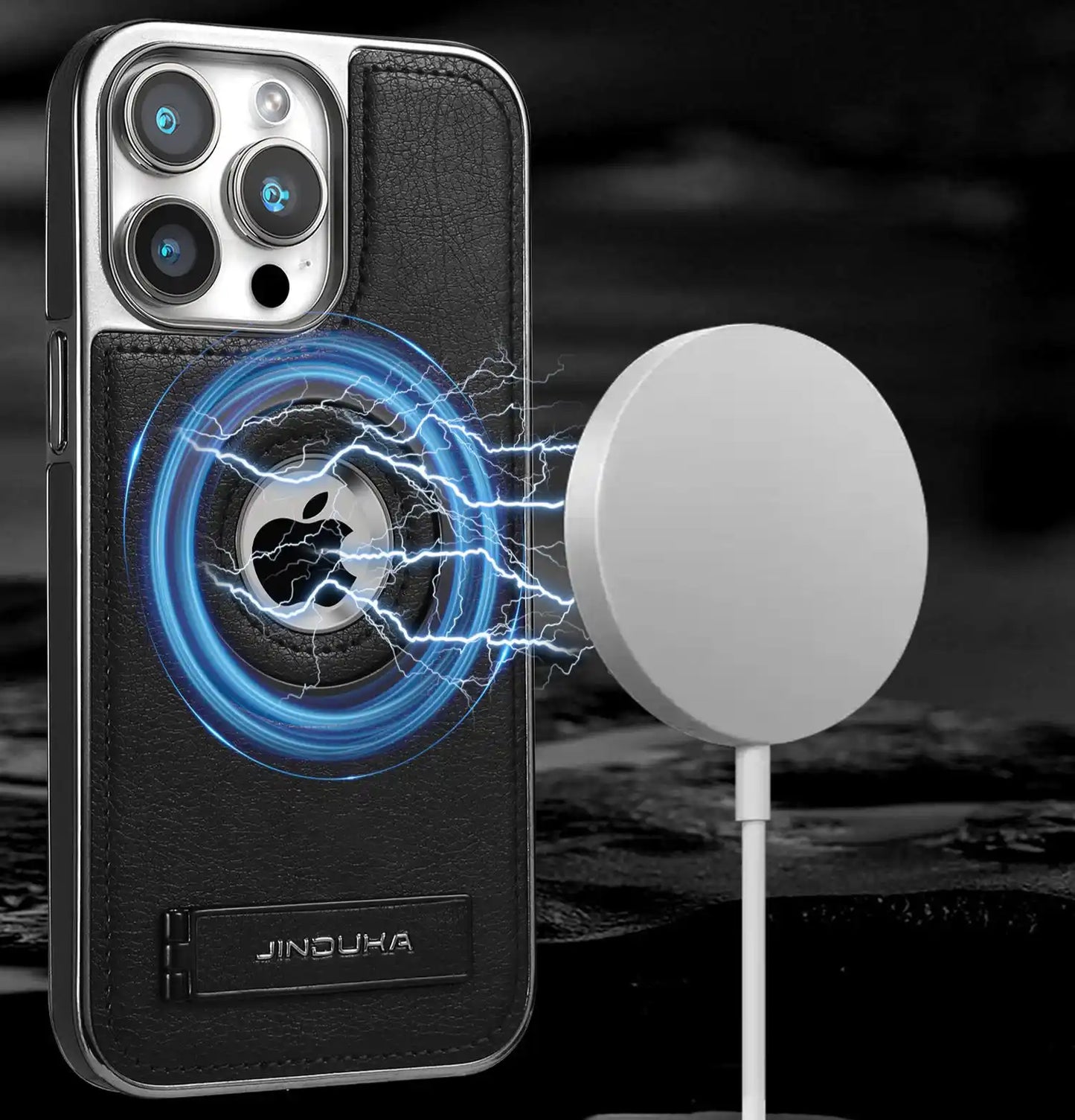 JINDUKA PU Leather Magsafe iPhone Case With Stand - BD Gadget