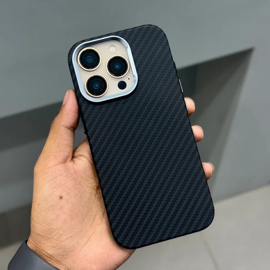 Luxo Life Carbon Fiber Texture Back Case for iPhone (Black) - BD Gadget