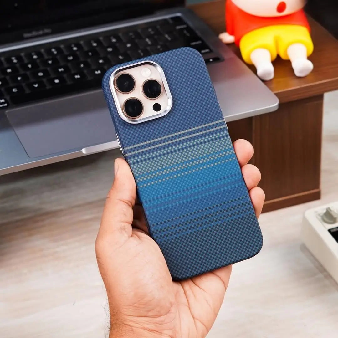 Luxo Life Carbon Fiber Texture Back Case for iPhone (Blue)