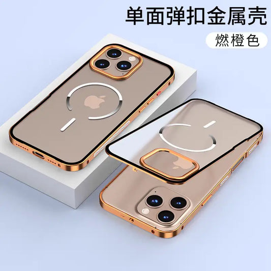 Premium MagSafe Aluminum Frame Case for iPhone (Matte Back)