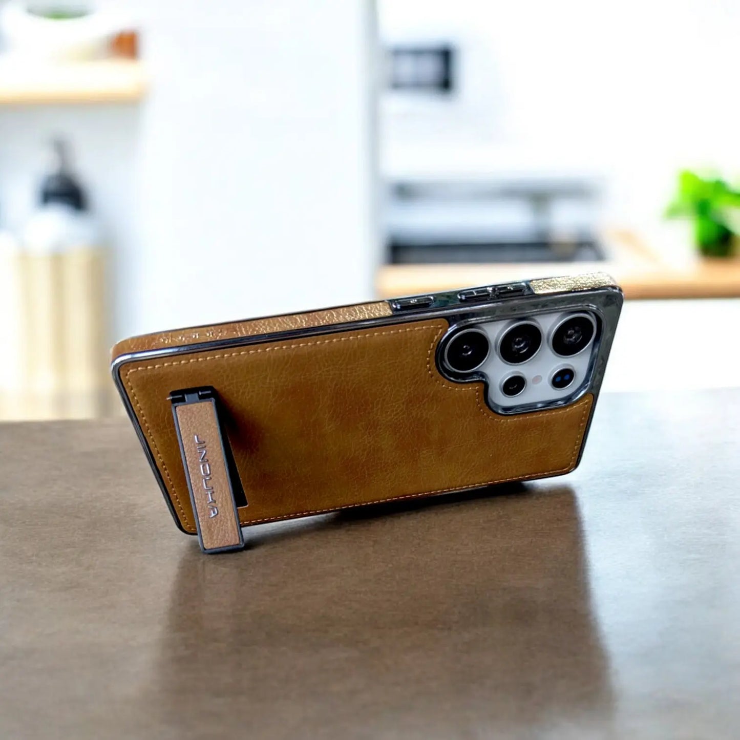 JINDUKA Premium Vegan Leather Samsung Case With Stand - BD Gadget