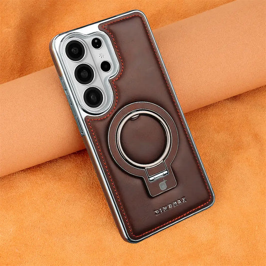 RIMBMAX PU Leather Magnetic Ring Case For Samsung