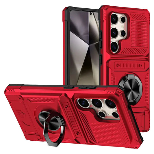 Armor Case with Hidden Card Holder & Ring Stand for Samsung S23U/S24U/S25U/S26U - BD Gadget