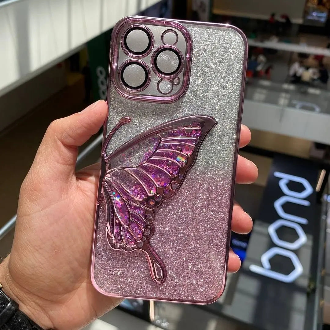 Butterfly Glittery Quicksand iPhone Case - BD Gadget