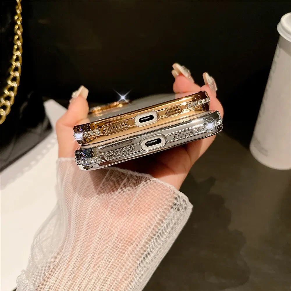 Luxury Stone & Glittery Camera Lens Protection iPhone Case - BD Gadget