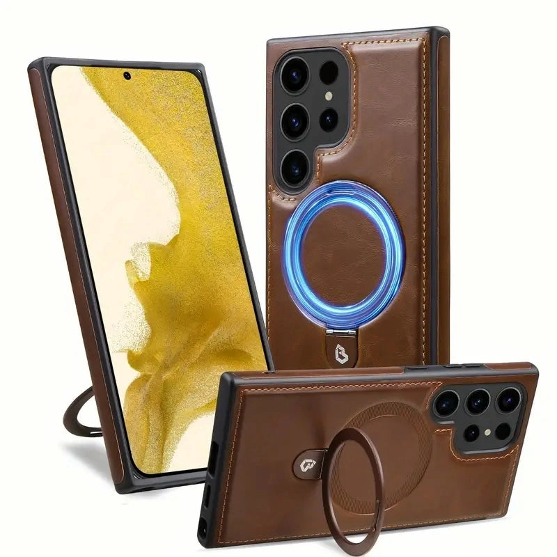 Vegan Leather Kickstand Magsafe Samsung Case - BD Gadget