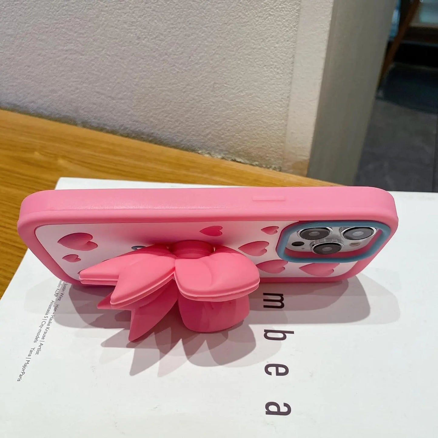 Cute 3D Pink Heart Bow Silicone Case for iPhone - BD Gadget