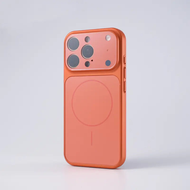 Premium AG Glass MagSafe Case for iPhone – 17 Series Style (Cosmic Orange)