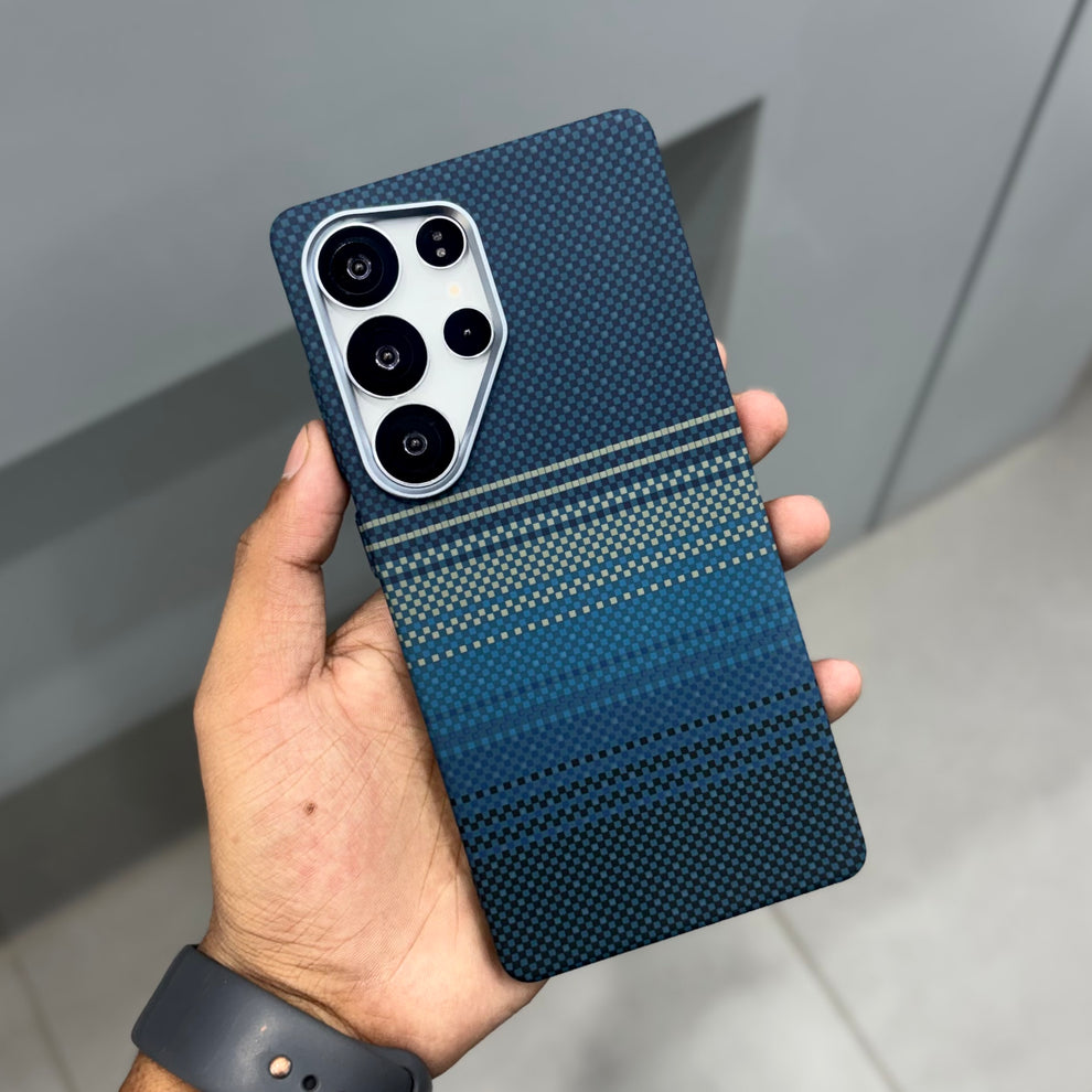 Luxo Life Carbon Fiber Texture Back Cover Samsung (Blue)
