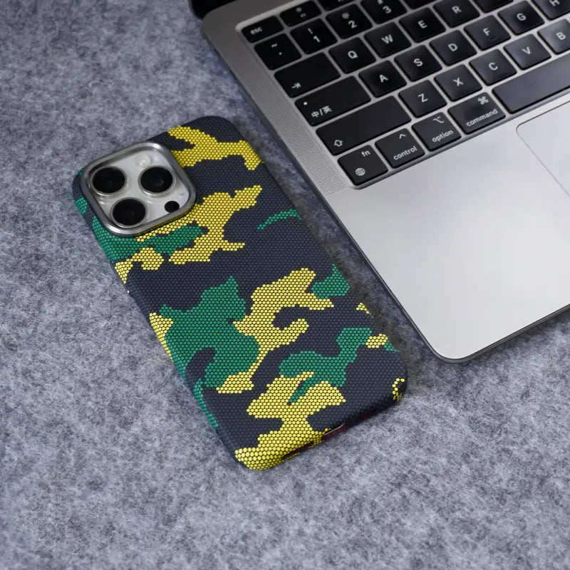 Luxo Life Carbon Fiber Texture Back Case for iPhone (Army Design) - BD Gadget