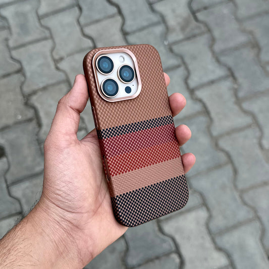 Luxo Life Carbon Fiber Texture Back Case for iPhone (Brown)