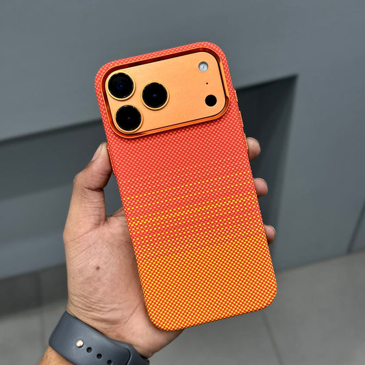 Luxo Life Carbon Fiber Texture Back Case for iPhone (orange)