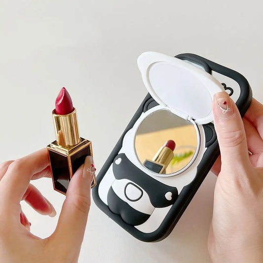 Cute 3D Panda Mirror Silicone Case for iPhone - BD Gadget