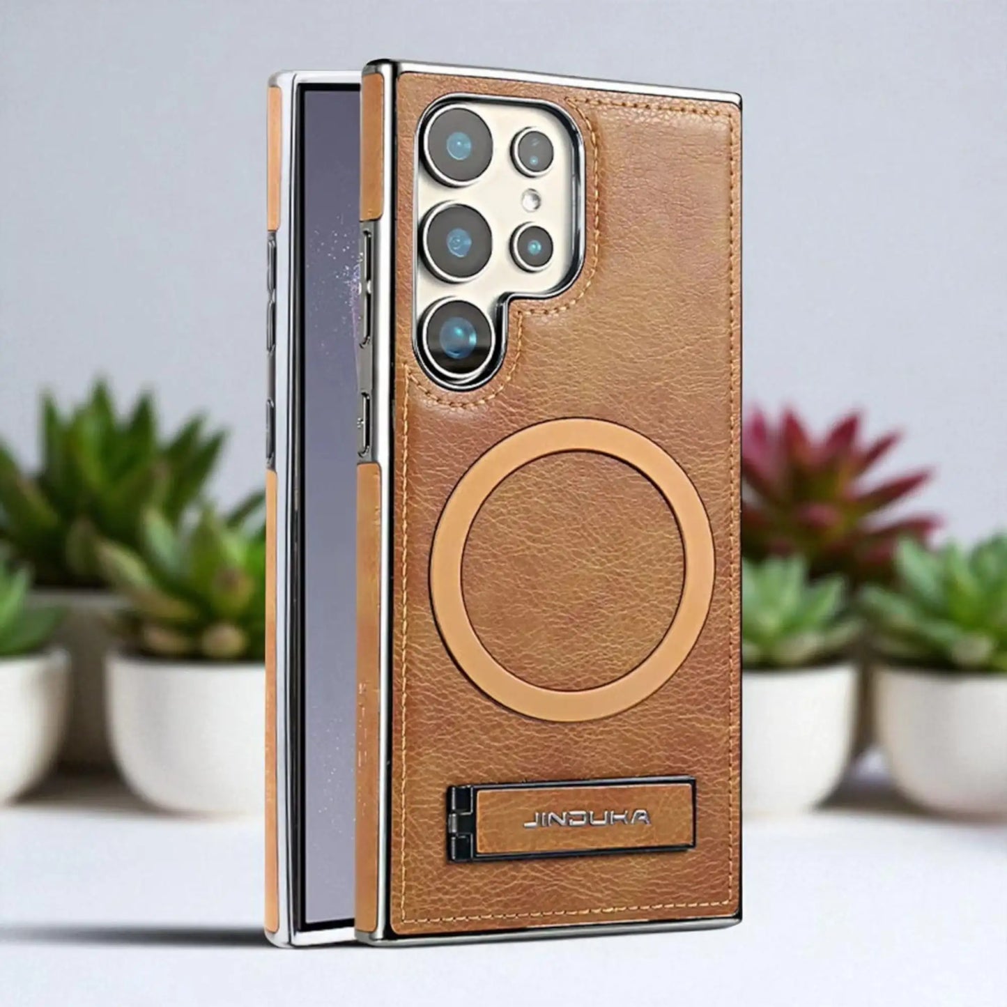 JINDUKA PU Leather Magnetic Cover For Samsung S25U/S24U/S23U/S22U