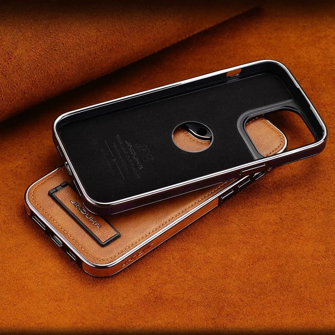 JINDUKA PU Leather iPhone Case With Stand