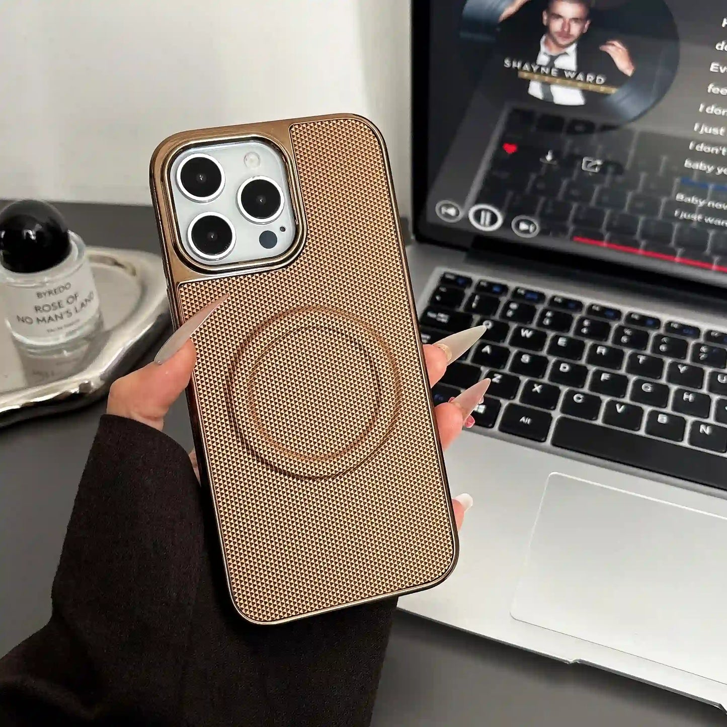 Soft Flannel PU Leather Cover For iPhone