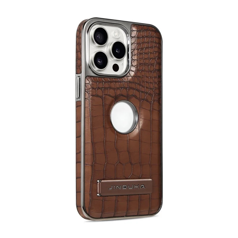 JINDUKA Crocodile PU Leather With Invisible Kickstand Case For iPhone