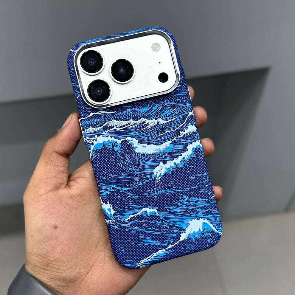 Luxo Life Carbon Fiber Texture Back Case for iPhone (Ocean)