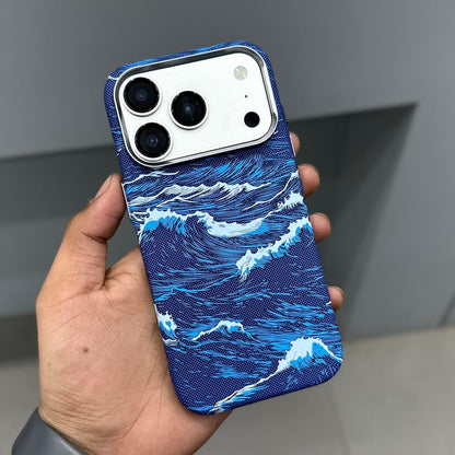 Luxo Life Carbon Fiber Texture Back Case for iPhone (Ocean)