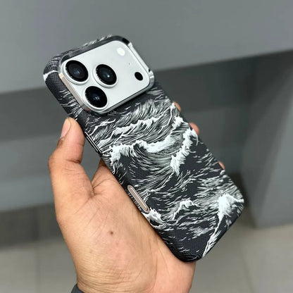 Luxo Life Carbon Fiber Texture Back Case for iPhone (Ocean)