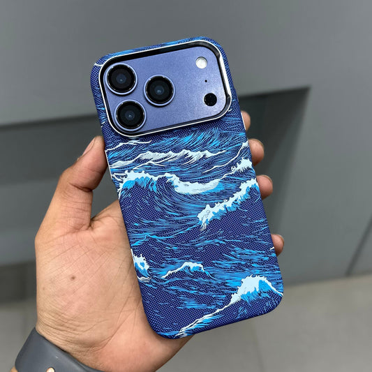 Luxo Life Carbon Fiber Texture Back Case for iPhone (Ocean)