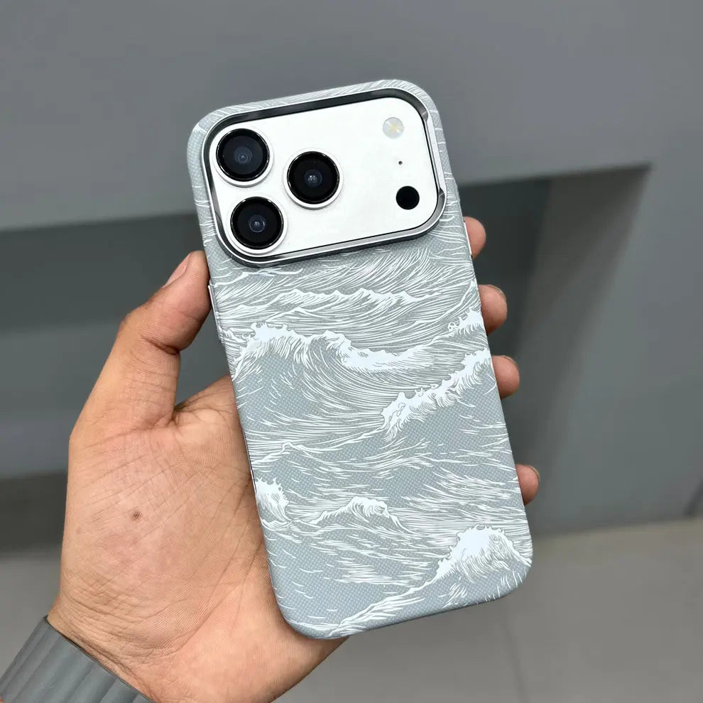 Luxo Life Carbon Fiber Texture Back Case for iPhone (Ocean)