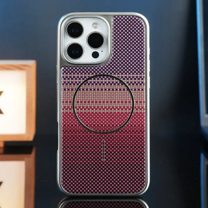 Carbon Fiber Gradient MagSafe iPhone Case in Red Gradient