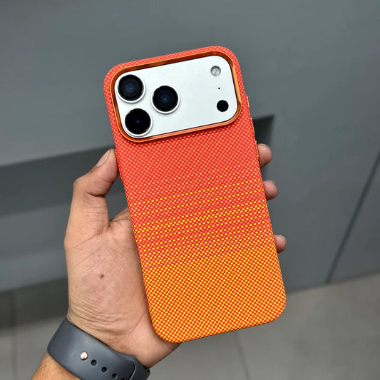 Luxo Life Carbon Fiber Texture Back Case for iPhone (orange)