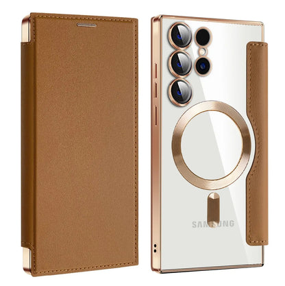 Premium PU Leather Flip Wallet Case for Samsung