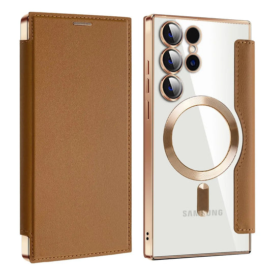 Premium PU Leather Flip Wallet Case for Samsung