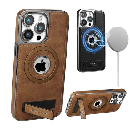 JINDUKA PU Leather Magsafe iPhone Case With Stand