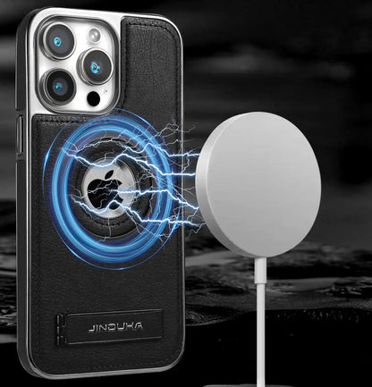 JINDUKA PU Leather Magsafe iPhone Case With Stand - BD Gadget