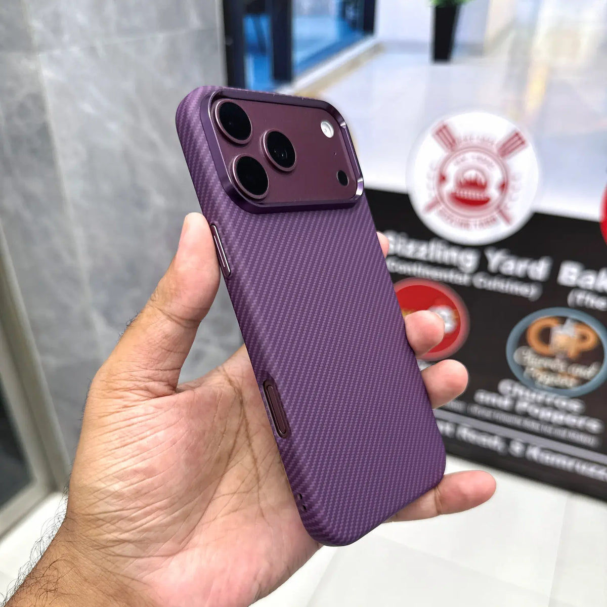 LuxoLife Carbon Fiber Texture Phone Cover for iPhone