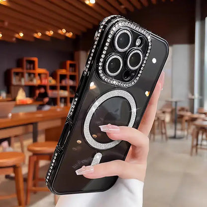 Luxury Sparkle Stone MagSafe Case with Full Lens Guard