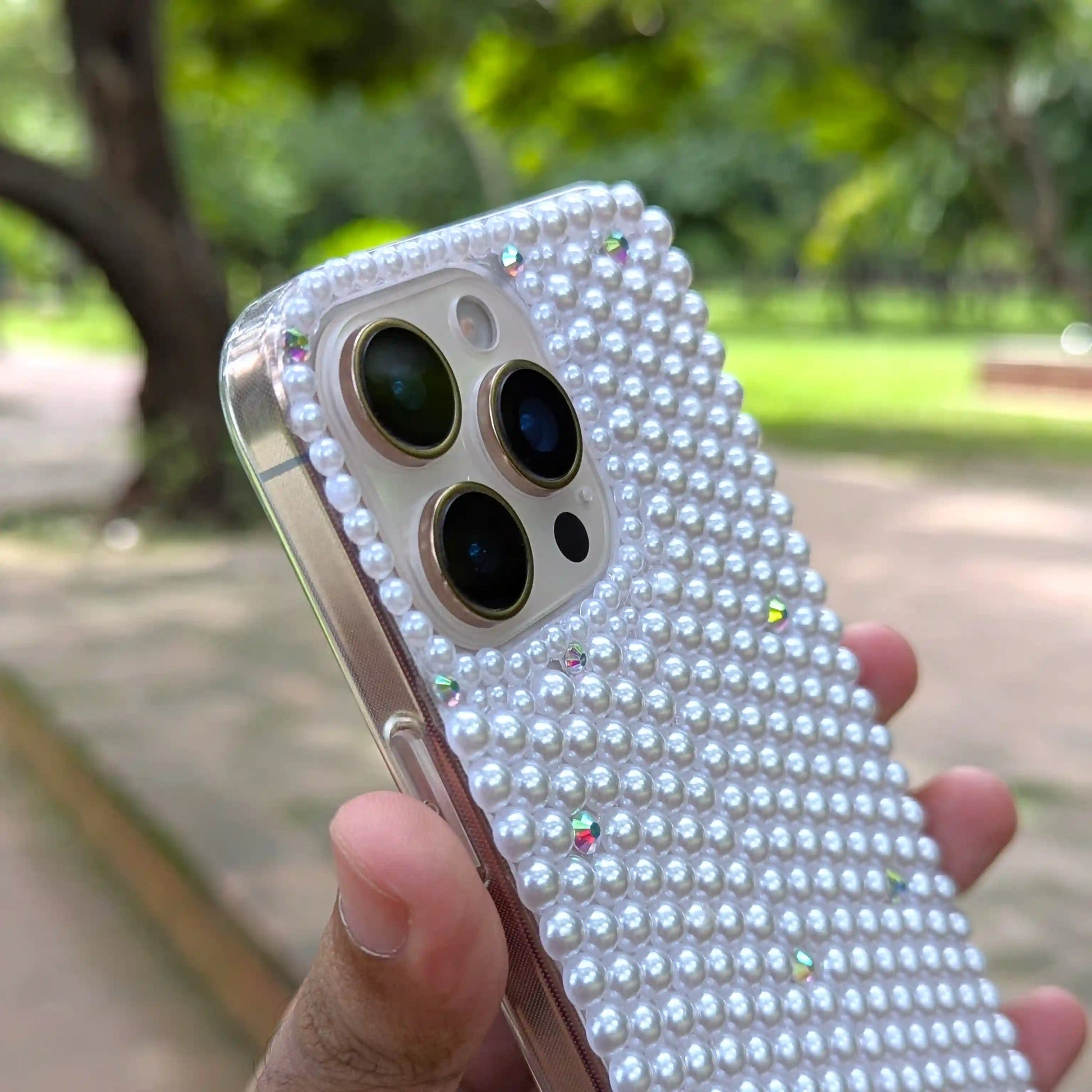 Luxury Pearl Bow iPhone Case with Heart Charm - BD Gadget