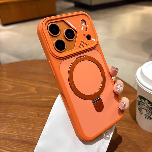Cyber Grid Metal Stand MagSafe Case for iPhone