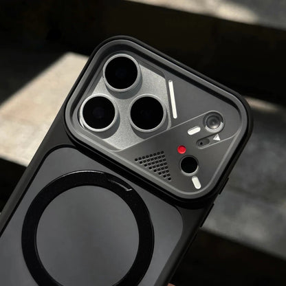 Cyber Grid Metal Stand MagSafe Case for iPhone